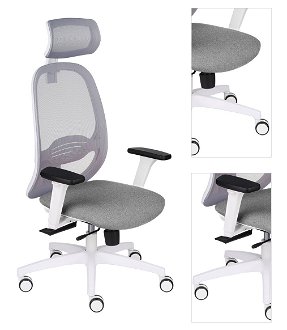 Kancelárska stolička s podrúčkami Nedim WS HD - sivá (Medley 05) / sivá / biela 3