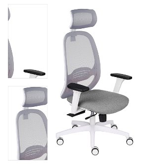 Kancelárska stolička s podrúčkami Nedim WS HD - sivá (Medley 05) / sivá / biela 4