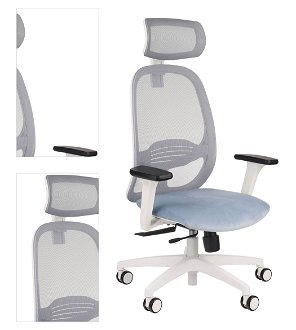Kancelárska stolička s podrúčkami Nedim WS HD - svetlomodrá / sivá / biela 4