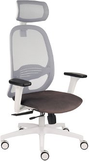 Kancelárska stolička s podrúčkami Nedim WS HD - tmavohnedá / sivá / biela