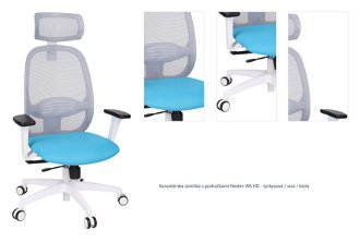 Kancelárska stolička s podrúčkami Nedim WS HD - tyrkysová / sivá / biela 1