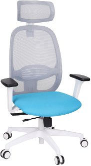 Kancelárska stolička s podrúčkami Nedim WS HD - tyrkysová / sivá / biela 2