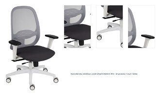 Kancelárska stolička s podrúčkami Nedim WS - tmavosivá / sivá / biela 1