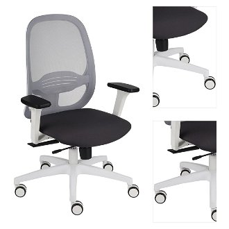 Kancelárska stolička s podrúčkami Nedim WS - tmavosivá / sivá / biela 3