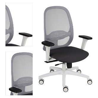 Kancelárska stolička s podrúčkami Nedim WS - tmavosivá / sivá / biela 4
