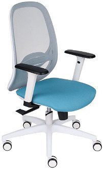 Kancelárska stolička s podrúčkami Nedim WS - tyrkysová / sivá / biela