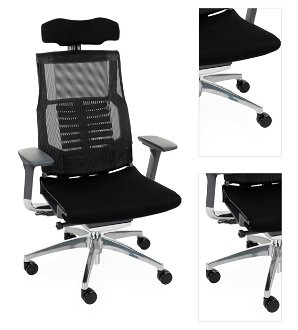 Kancelárska stolička s podrúčkami Primus BT - čierna / chróm 3