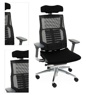 Kancelárska stolička s podrúčkami Primus BT - čierna / chróm 4