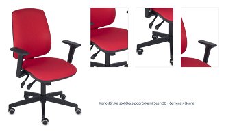 Kancelárska stolička s podrúčkami Sean 3D - červená / čierna 1
