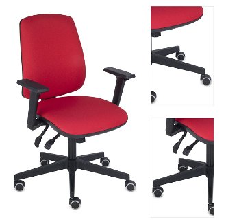 Kancelárska stolička s podrúčkami Sean 3D - červená / čierna 3