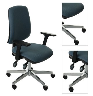 Kancelárska stolička s podrúčkami Sean 3D - modrá / čierna / chróm 3