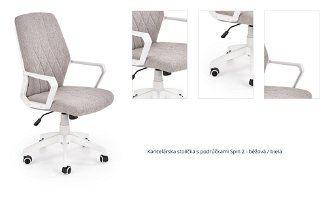 Kancelárska stolička s podrúčkami Spin 2 - béžová / biela 1