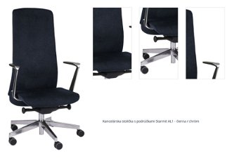 Kancelárska stolička s podrúčkami Starmit AL1 - čierna / chróm 1