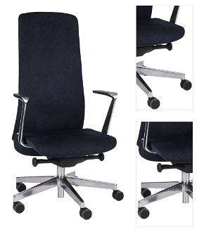 Kancelárska stolička s podrúčkami Starmit AL1 - čierna / chróm 3