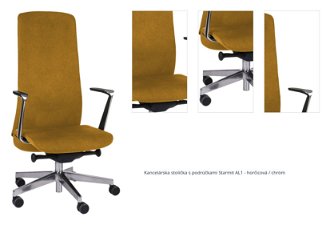 Kancelárska stolička s podrúčkami Starmit AL1 - horčicová / chróm 1