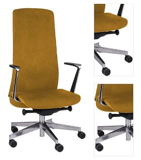 Kancelárska stolička s podrúčkami Starmit AL1 - horčicová / chróm 3