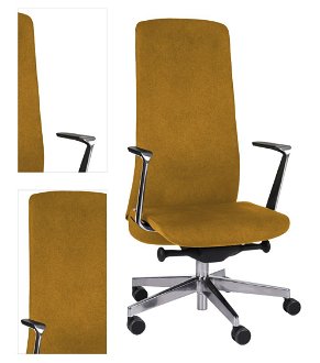 Kancelárska stolička s podrúčkami Starmit AL1 - horčicová / chróm 4