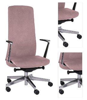 Kancelárska stolička s podrúčkami Starmit AL1 - staroružová / chróm 3