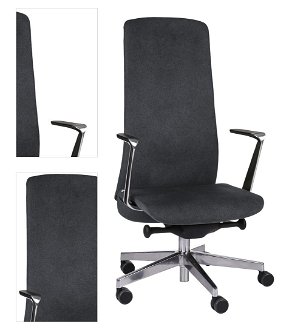 Kancelárska stolička s podrúčkami Starmit AL1 - tmavosivá (Strong 14) / chróm 4