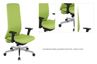 Kancelárska stolička s podrúčkami Starmit B - zelená / chróm 1