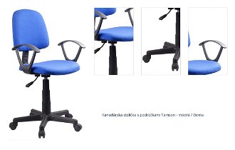 Kancelárska stolička s podrúčkami Tamson - modrá / čierna 1