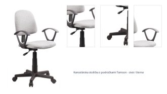 Kancelárska stolička s podrúčkami Tamson - sivá / čierna 1