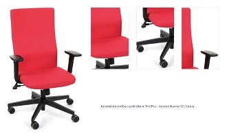 Kancelárska stolička s podrúčkami Timi Plus - červená (Kosma 02) / čierna 1
