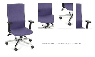 Kancelárska stolička s podrúčkami Timi Plus - fialová / chróm 1