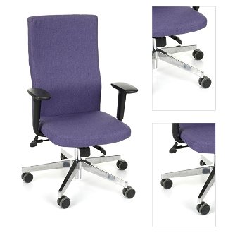 Kancelárska stolička s podrúčkami Timi Plus - fialová / chróm 3