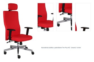 Kancelárska stolička s podrúčkami Timi Plus HD - červená / chróm 1