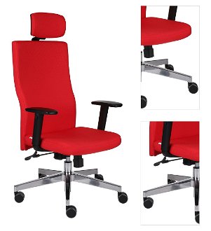 Kancelárska stolička s podrúčkami Timi Plus HD - červená / chróm 3