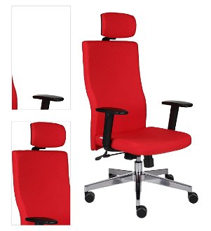 Kancelárska stolička s podrúčkami Timi Plus HD - červená / chróm 4