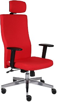 Kancelárska stolička s podrúčkami Timi Plus HD - červená / chróm 2