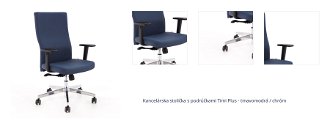 Kancelárska stolička s podrúčkami Timi Plus - tmavomodrá / chróm 1