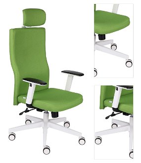 Kancelárska stolička s podrúčkami Timi W Plus HD - zelená / biela 3