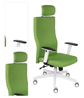 Kancelárska stolička s podrúčkami Timi W Plus HD - zelená / biela 4