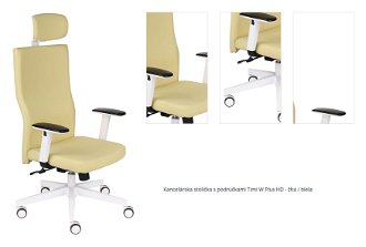 Kancelárska stolička s podrúčkami Timi W Plus HD - žltá / biela 1
