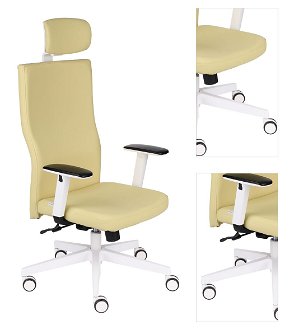 Kancelárska stolička s podrúčkami Timi W Plus HD - žltá / biela 3