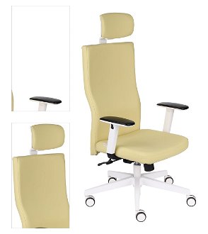 Kancelárska stolička s podrúčkami Timi W Plus HD - žltá / biela 4