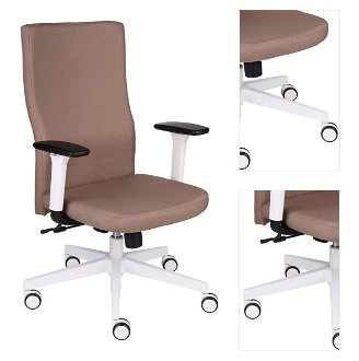 Kancelárska stolička s podrúčkami Timi W Plus - hnedá (Kosma 06) / biela 3