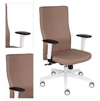 Kancelárska stolička s podrúčkami Timi W Plus - hnedá (Kosma 06) / biela 4
