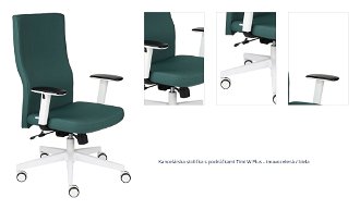 Kancelárska stolička s podrúčkami Timi W Plus - tmavozelená / biela 1