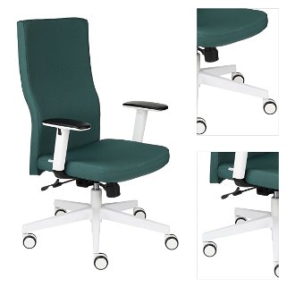 Kancelárska stolička s podrúčkami Timi W Plus - tmavozelená / biela 3