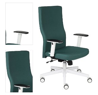 Kancelárska stolička s podrúčkami Timi W Plus - tmavozelená / biela 4
