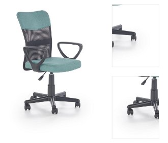 Kancelárska stolička s podrúčkami Timmy - tyrkysová / čierna 3