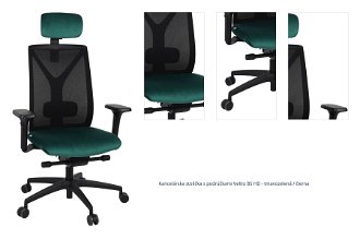 Kancelárska stolička s podrúčkami Velito BS HD - tmavozelená / čierna 1