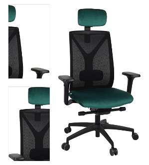 Kancelárska stolička s podrúčkami Velito BS HD - tmavozelená / čierna 4