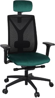 Kancelárska stolička s podrúčkami Velito BS HD - tmavozelená / čierna 2