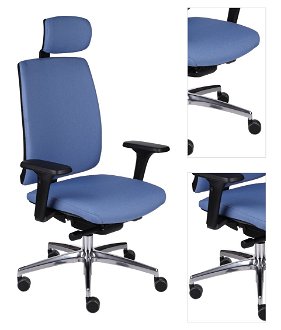 Kancelárska stolička s podrúčkami Velito BT HD - modrá / čierna / chróm 3