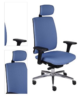Kancelárska stolička s podrúčkami Velito BT HD - modrá / čierna / chróm 4
